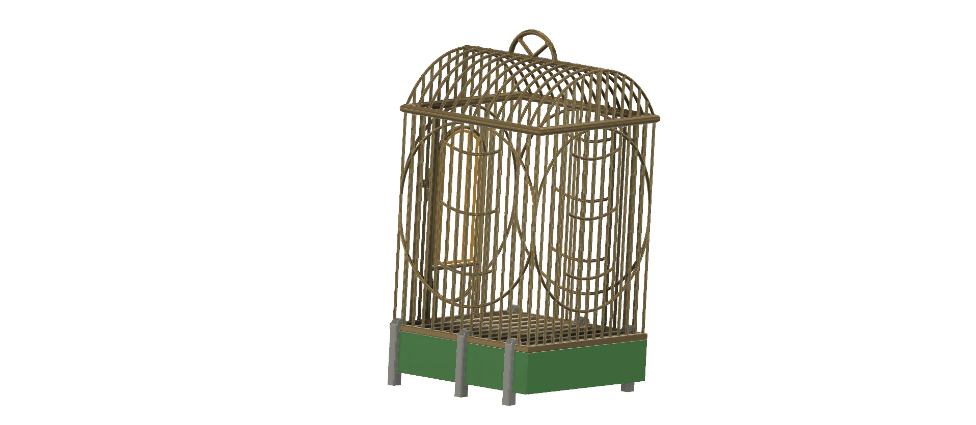 STL file House Style Economy bird cage for finches, canaries, parakeets ...